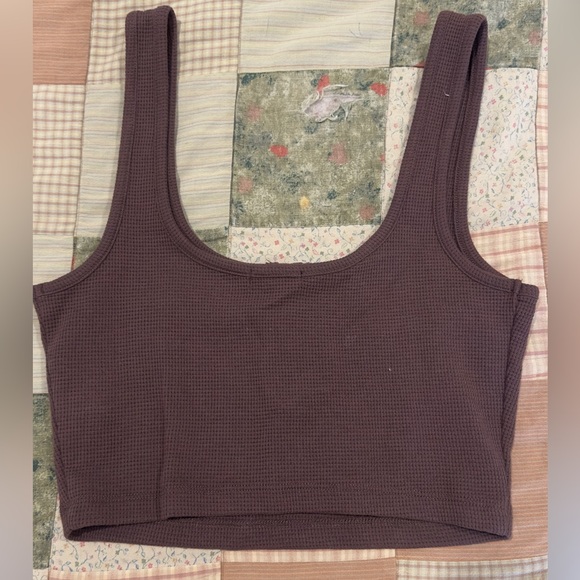DYNAMITE Munroe Waffle Henley Crop Tank - Picture 4 of 5